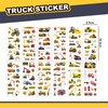 Pack of 12 Stickers for Children, Digger Stickers, Car Stickers,