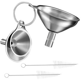 3PCS Stainless Steel Funnel Set – Metal Funnels with Handle for Kitchen, Liquid, Oil & Dry Ingredients – Small, Medium & Large Funnels for Easy Transfer, Canning & Bottling