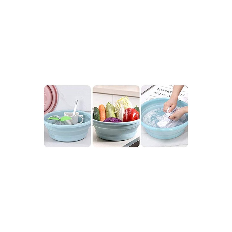 Cuenco plegable multiusos de 10 pulgadas, sin BPA, redondo, ligero,