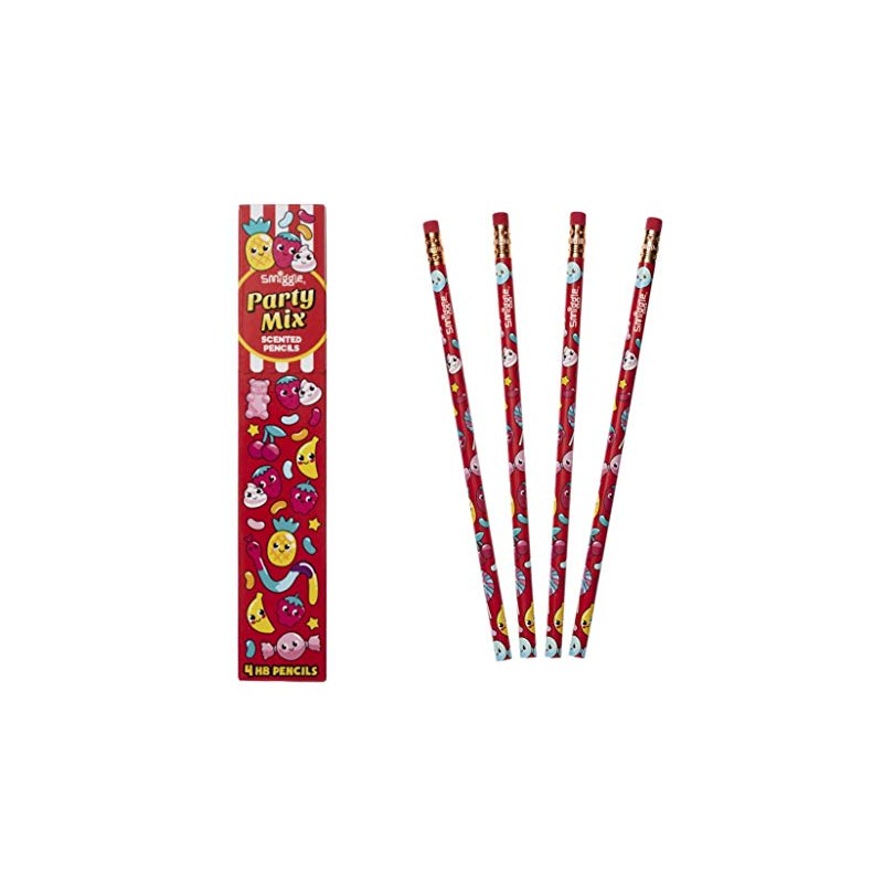 Smiggle Pencils x 4 Pack Scented HB Wooden With Eraser