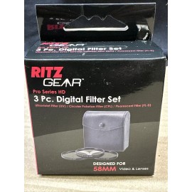Ritz Gear Pro Series HD 3 pc Digital Filter Set XRG58FLK for 58mm Video & Lenses