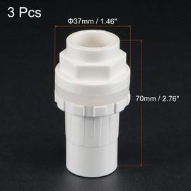 sourcing map 1/2 20mm ID PVC Water Tank Pipe Connector DN15 Joint Straight Tube Hose Accessory, White Pack of 3