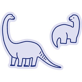 Elcomune Sticker Die Cut Sticker Dinosaur Parent and Child Brachiosaurus STC-032