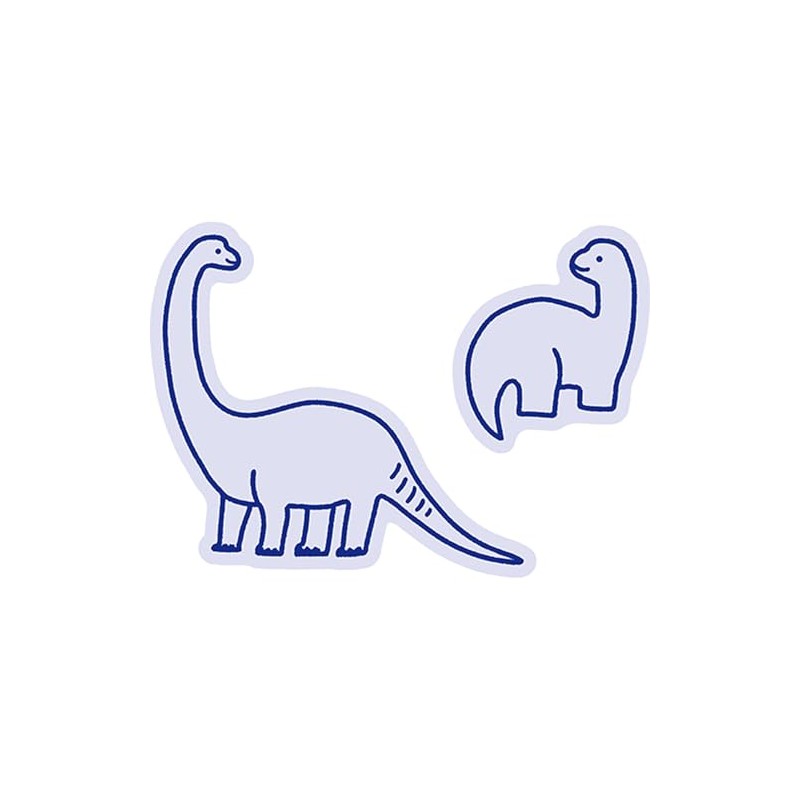 Elcomune Sticker Die Cut Sticker Dinosaur Parent and Child Brachiosaurus