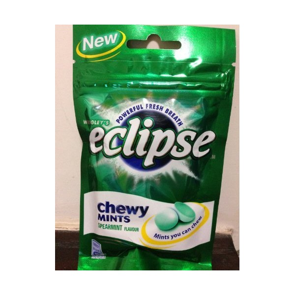 Wrigley's Eclipse Spearmint Chewy Mints Powerful Fresh Breath x 5 packs