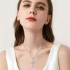 Blaniy Cross Necklace for Women 925 Sterling Silver Butterfly Necklace