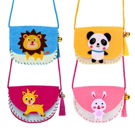 CANRNYACBZ Set of 4 Sewing Set Children's Animal Shapes Felt Craft Set Sewing Fun Sewing Kit Filled Felt Plush Ornaments for Crafts Sewing Machine Sewing Set DIY Creative Gift for Children Children's