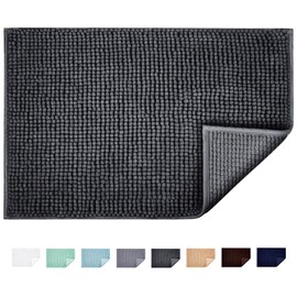 JARITTO Non-Slip Bath Mat with Chenille Microfibre Bath Mat Absorbent Soft Machine Washable for Shower / Toilet, 50x80cm