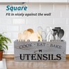 Suli Extra Large Kitchen Utensils Holder with 4 Compartments, Wooden