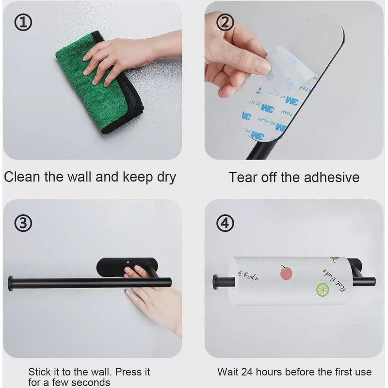 Paper Towel Holder Under Cabinet-Self Adhesive or Drilling,Wall Mounted Paper