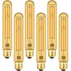 Leools Amber T10 LED Bulb 8W Equal E26 Edison Bulb