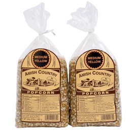 Amish Country Popcorn | 2 lb Bags | Popcorn Kernels | Old Fashioned, Non-GMO and Gluten Free (2 Pound (Pack of 2), Medium Yellow)