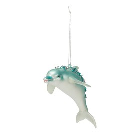 Alipher Dolphin Tree Pendant 3D Christmas Tree Pendant Dolphin Christmas Tree Ornaments Glass Dolphin Christmas Decoration for Christmas Tree Decor 1PCS