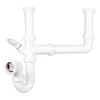 SPARES2GO Double Bowl Sink Waste Kitchen Washing Machine Dishwasher P