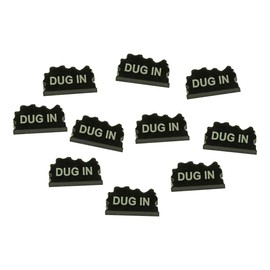 LITKO Dug-in Command Token Set | Gaming Aid Pieces | Compatible with Flames of War, Bolt Action, Axis & Allies | WH40K | Napoleonic | Ancients | 10 Pack (Black)