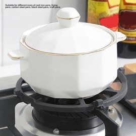 Topyond Windproof Wok Ring Stand, Heat Diffuser for Gas Stove, Universal Cast Iron Wok Support Rack, Non-Slip Design for Stable Cooking, Kitchen Stove Top Accessories