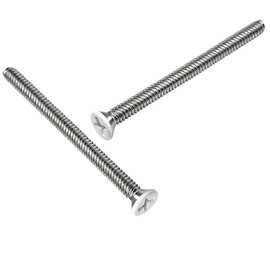 Adiyer Extra Long Outlet Screws 40pcs 6-32 x 2 Inch White Painted Electrical Outlet Extender Machine Screws for Fix Wonky and Sunken Outlets, 304 Stainless Steel
