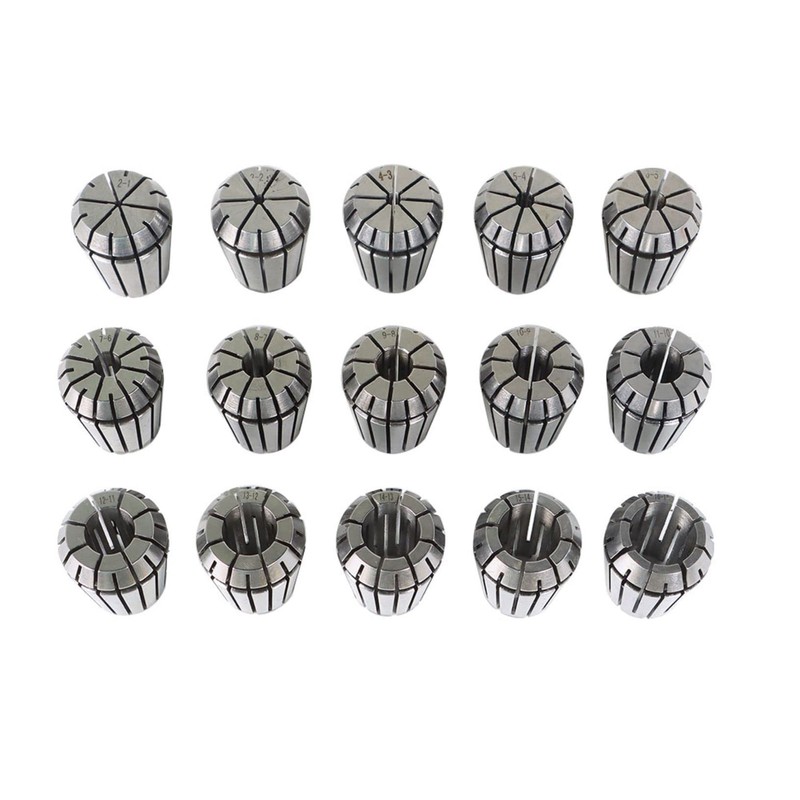 raseparter 15Pcs ER25 Spring Collet Set, Router Machine Collet Set