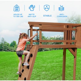 BiJun17 inch Metal Playground Handles,Monkey Bars Indoor Heavy Duty Ceiling Grab Bars for Indoor Outdoor Playgrounds Climbing Frames,Treehouses and Wall ladders (Black Set of 6)