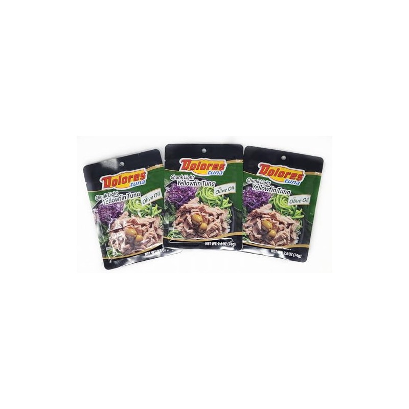 3 Pack of Packaged Tuna Dolores (2.6oz, Chunk Yellowfin Tuna