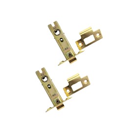 Pack of 2 Electro Brass 3 Inch Mortice Bolt Through Tubular Door Latch Fire Rated CE Approved Security 75mm Door Catch Lock for Timber Doors Gate
