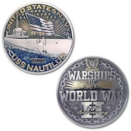 Stay Frosty Enterprises Navy USS Nautilus SS-168 WofWW2 75th Anniversary Collectible Coin