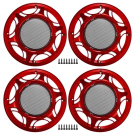 ACROPIX 8" Car Speaker Grills Cover Mesh Round 8 Inch Audio Speaker Subwoofer Guard Protector Case with Mounting Screws Iron Red - Pack of 4