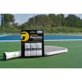 GAMMA PureTac Pickleball Over Grip, Moisture-Absorbing Grip Tape for Pickleball Paddles with Maximum Tack and Traction, Premium Pickleball Equipment for Practice and Tournament Play, White