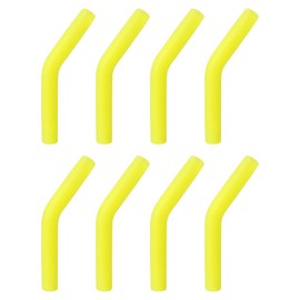 uxcell 8pcs Silicone Straw Tips, Silicone Straw Elbows Tip, Soft Reusable Metal Straw Covers Fit for 6mm/0.24" OD Stainless Steel Straws, Yellow