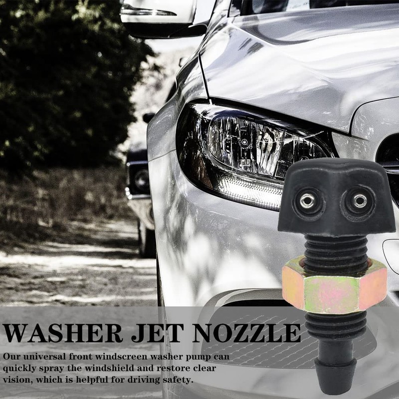 2 Pieces Car Windscreen Washer Wiper Nozzle Universal Front Windscreen