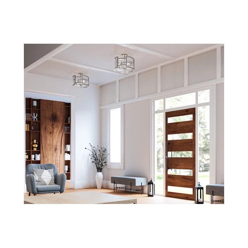 QUOIZEL Lexon 3 -Light 13" Brushed Nickel Semi Flush Mount