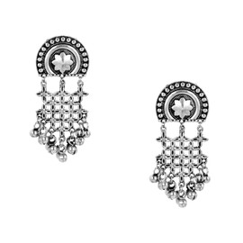 Bodha Antique Silver Vintage Indian Bollywood Gypsy Chandbali Earring For Women (SJ_1321)