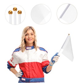 NUOBESTY White Blank Flags, 24pcs Hand Waving Flags Small DIY Sublimation Flag for Party, Wedding, Sporting Events, Competition, Celebration, Game Parade