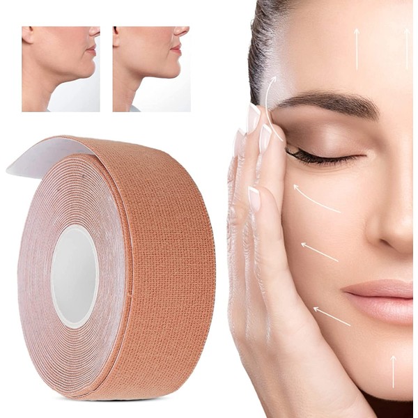 V-shaped lifting mask, face lift tape, instant face lifting tape, multifunctional face tape, anti-wrinkle plasters, for concealing facial wrinkles, lifting sagging skin, 2.5 cm x 500 cm