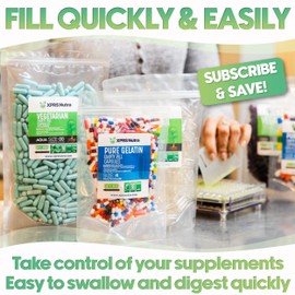 XPRS Nutra Size 4 Empty Capsules - 500 Count Small Empty Gelatin Capsules - Empty Pill Capsules - DIY Capsule Filling - Bovine Pill Capsules Empty Gel Caps (Multi Color)