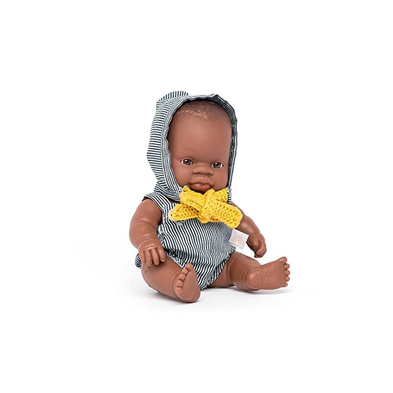 Babypuppe afrikanischer Junge 21cm-31143, Braun