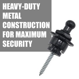 Soundspire 4-Pack Guitar Strap Locks, Heavy Duty Metal Security System with Quick Release for Electric/Acoustic Guitar & Bass/Ukulele (Black)