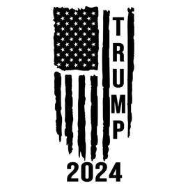 WSQ Trump 2024 Distressed Flag Black Vinyl Premium Quality Black for Car Bumper Truck Van SUV Window Wall Boat Cup Tumblers Laptop or Any Smooth Surface Size 5 Inches