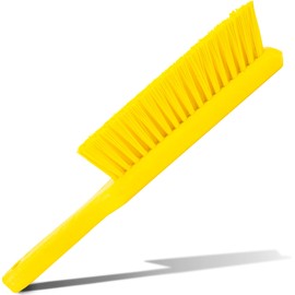 SPARTA Handheld Soft Counter Brush 8 Inch Bristle Span, Multi-Use Dust Brush with 5 Inch Handle for Tables, Countertops, and Delicate Surfaces, Polyester, Yellow