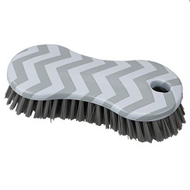 Home Basics Multi-Purpose Plastic Scrub Brush, 6.25" x 2.75" x 1.5", Gray