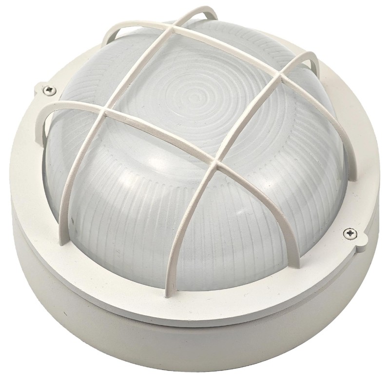 2 Pack 8" Bulkhead LED Light White Round Nautical Light,Outdoor