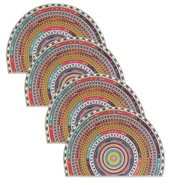 4 Pcs Half Round Home Welcome Door Mat,24''X36''Indoor Welcome Doormat Outdoor Carpet Entrance Rug Living Room Bedroom Entrance Mat (24''X36'', 4)