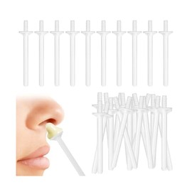 100Pcs Nose Waxing Sticks Plastic Nose Hair Remover for Men Women, Disposable Wax Applicator Sticks for Painless Nostril and Eyebrow Hair Removal(White)