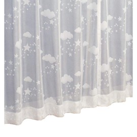 Nebula Pattern Lace Curtain Set of 2 (Mirrer, UV Protection, Washable) (Width 39.4 inches (100 cm) x Length 52.4 inches (133 cm)