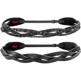 Hipsy Adjustable No Slip Cute Fashion Black Headbands for Women Gift Packs (Black Headband Braid 2pk)