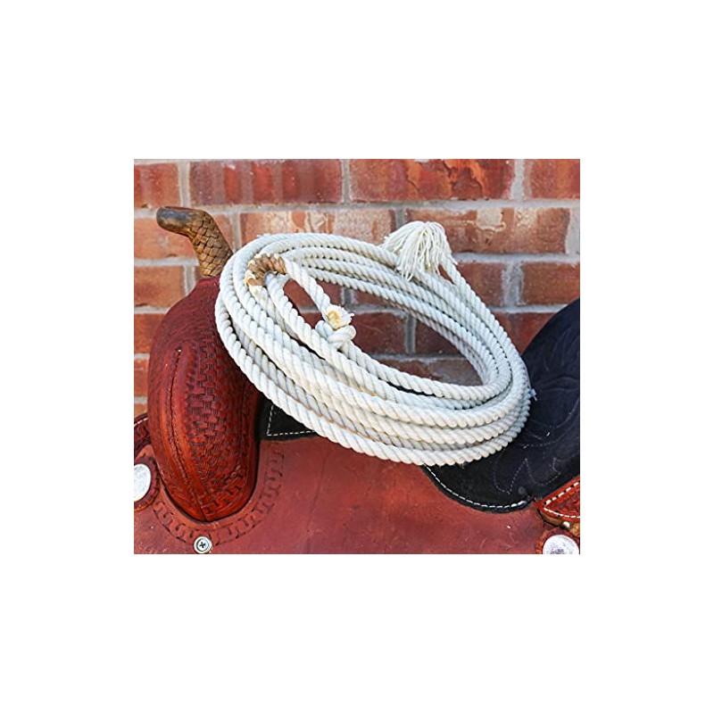 M-Royal Saddles 30 FT White Western Adult Lasso Rope Rodeo