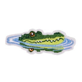 Herxion Cute Iron On Patches, Crocodile Embroidered Applique Patch, Lovely Vibrant Green Iron On Patches for Clothes, Clothing, Jackets, Backpacks, Vest, Jeans, Hats & Caps.