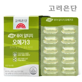 Korea Eundan Vegetable Pure Altige Omega 3 60 capsules x 1 (2 month supply) / 고려은단 식물성 퓨어 알티지 오메가3 60캡슐 x 1개 (2개월분)
