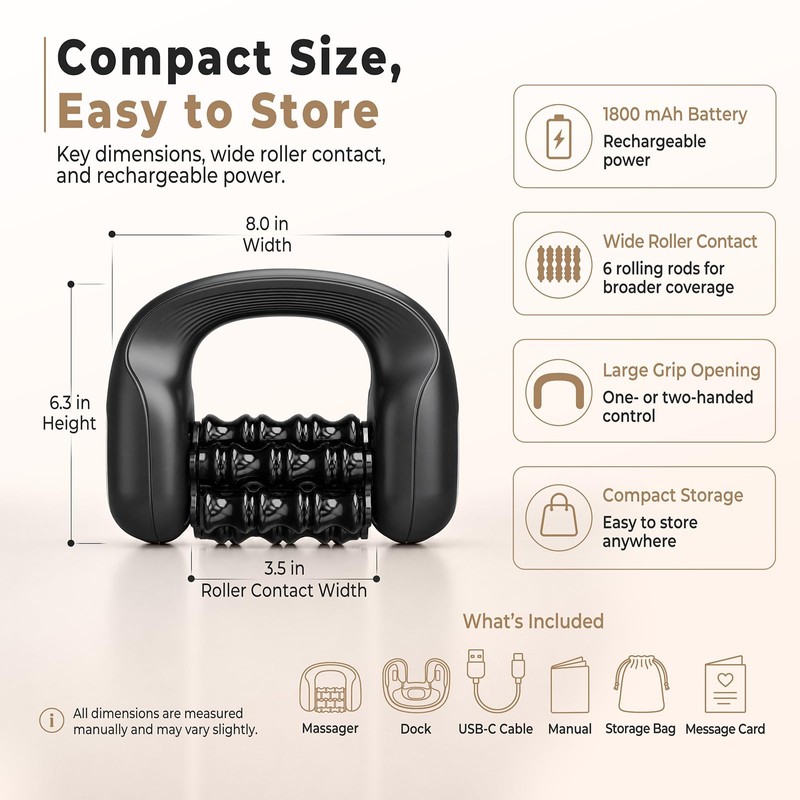 Electric Rolling Percussion Massager with Hands-Free Dock