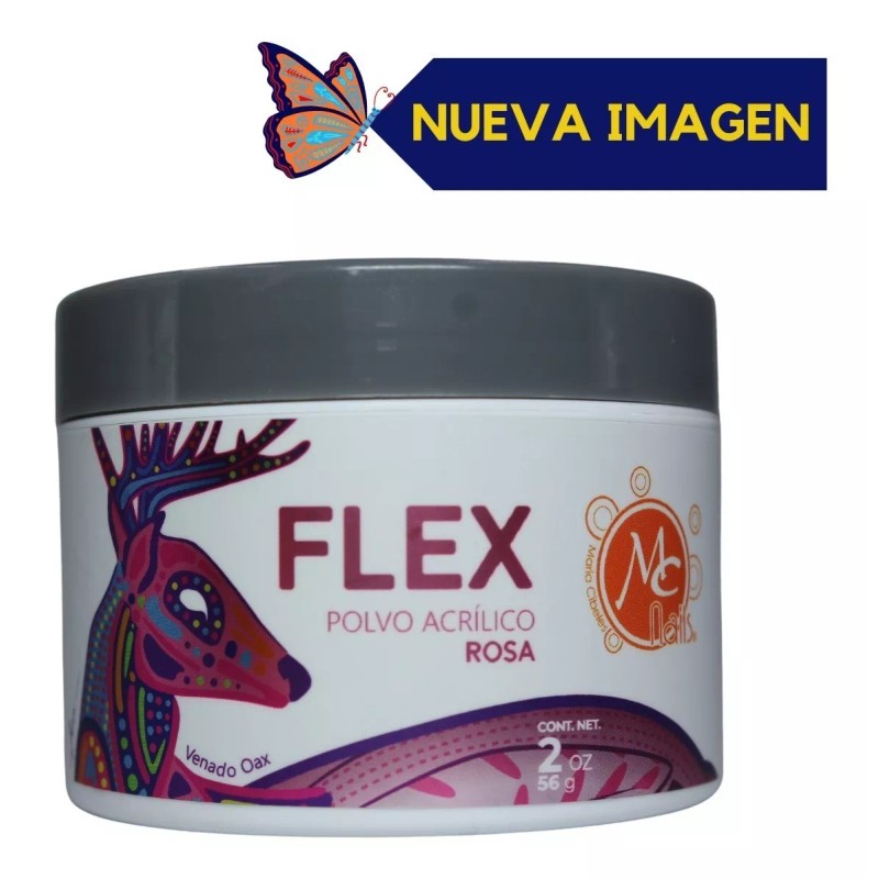 Mc Nails Polvo Acrílico. Flex Básico 2 Onzas. Uñas Acrílicas